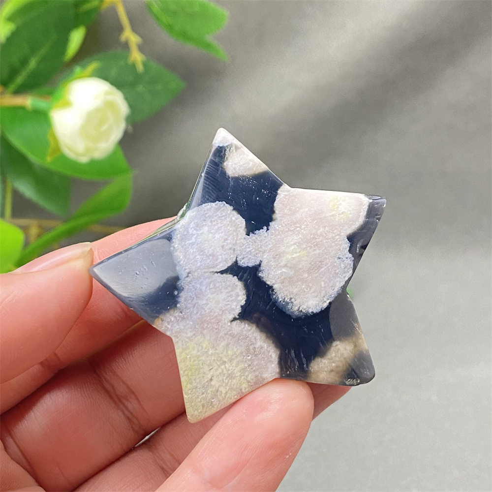 Office Furniture China - Natural Black Cherry Blossom Agate Crystal