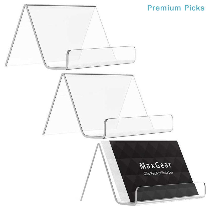 Office Furniture Installation - portableTransparent Acrylic Desktop Business Card Holder