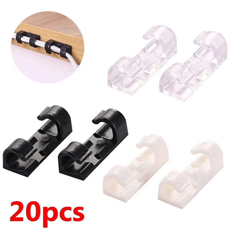 Work Office Furniture - 20Pcs Cable Organizer Clips Cable Management
