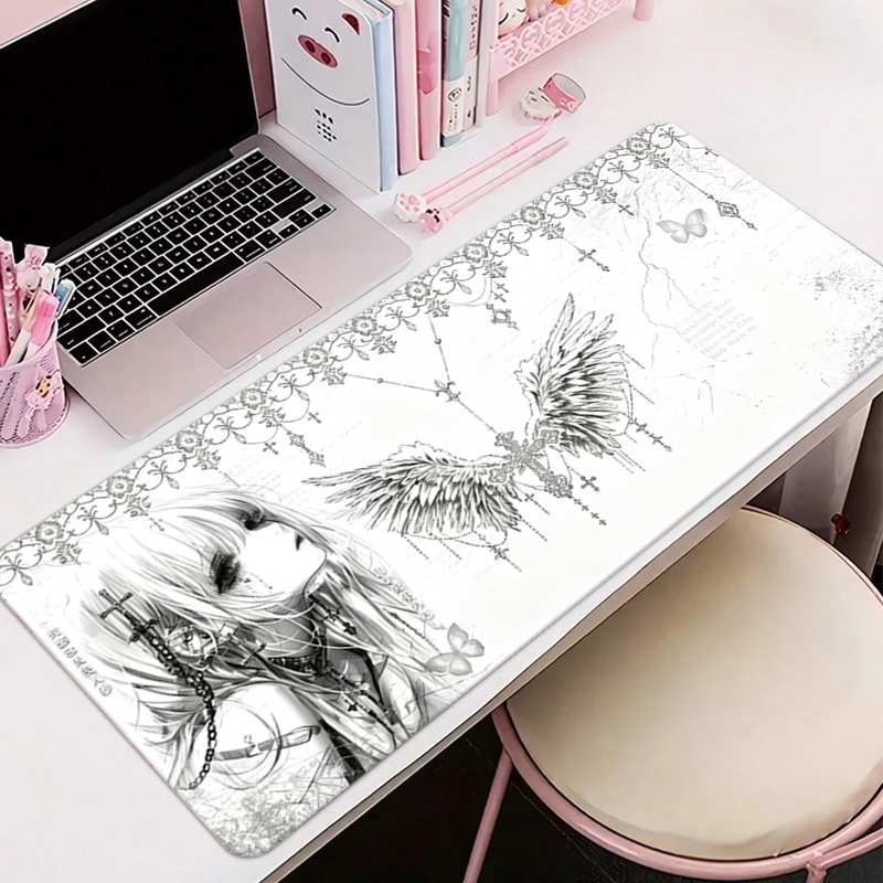 Office Furniture China - Leather Mousepad Black White Anime Aesthetics