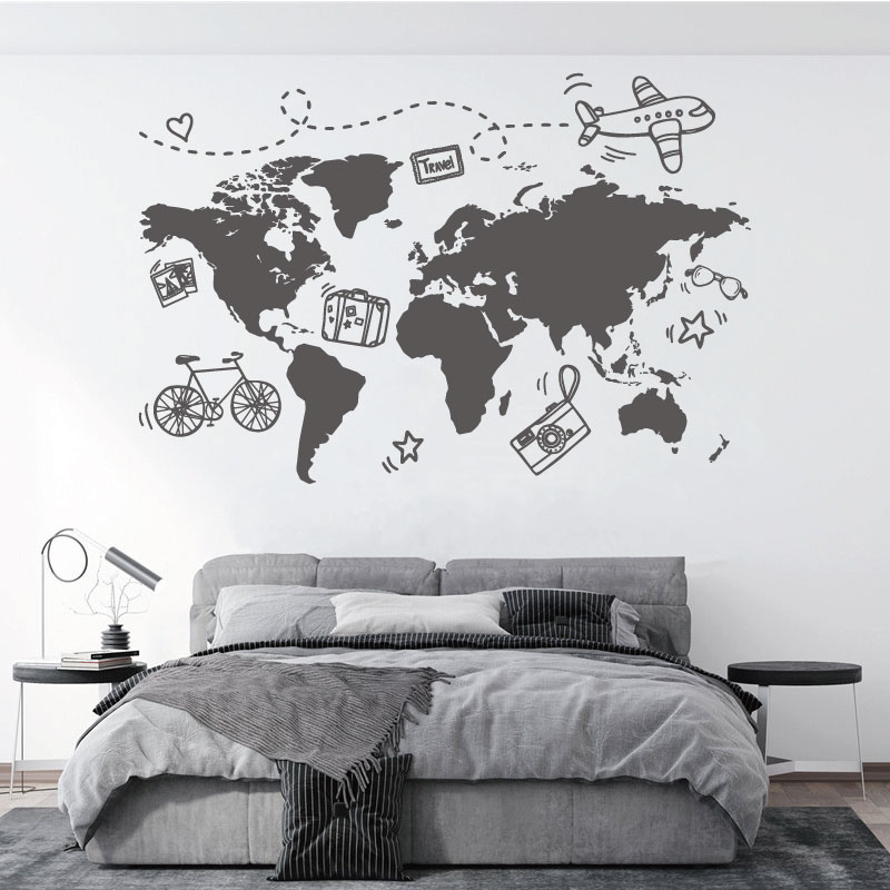 Go Travel World Map Wall Stick - Office Furniture To Go 评论和价格