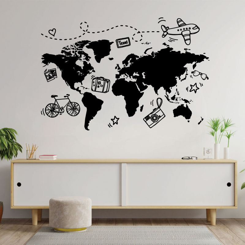 Go Travel World Map Wall Stick - Office Furniture To Go 评论和价格
