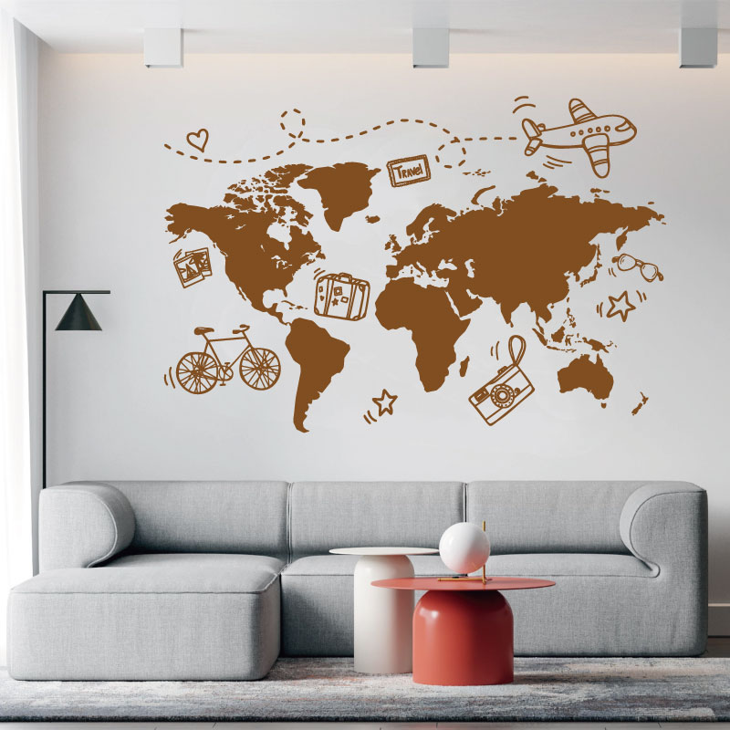 Go Travel World Map Wall Stick - Office Furniture To Go 评论和价格