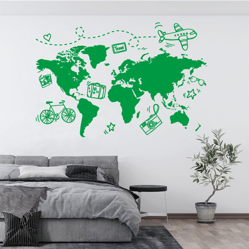 Go Travel World Map Wall Stick - Office Furniture To Go 评论和价格