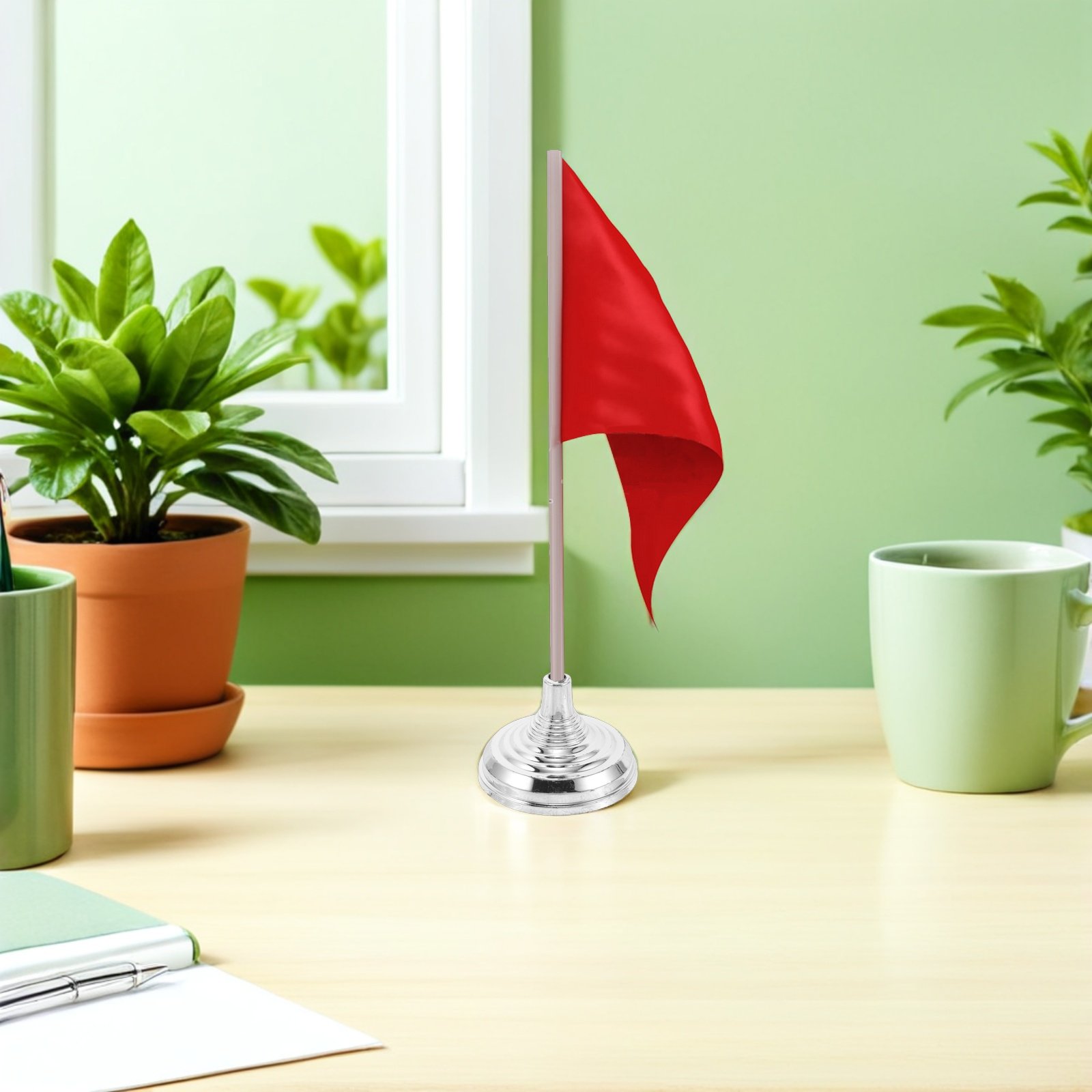 12Pcs Silver Mini Desk Flag St - Office Furniture Installation 评论和价格