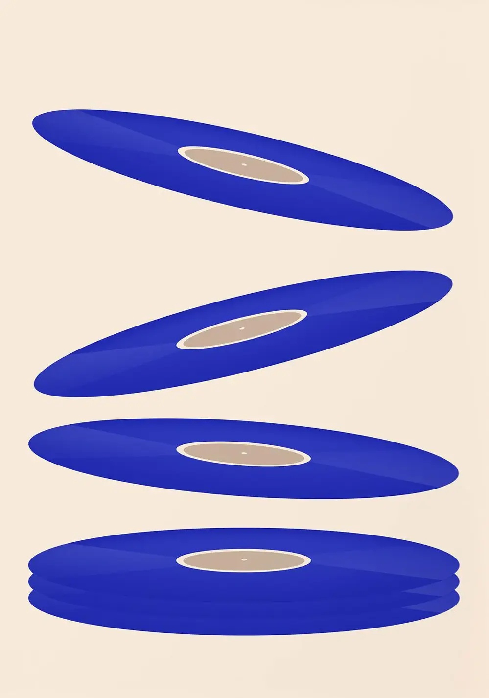 Mid Century Vinyl Record Canva - Office Furniture Equipment 评论和价格