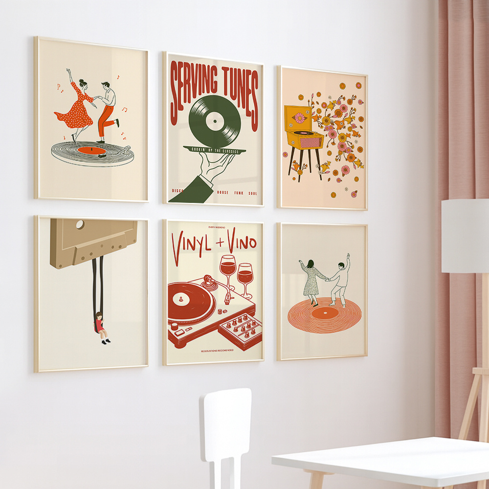 1pc Vintage Music Canvas Poste - Office Furniture Equipment 评论和价格