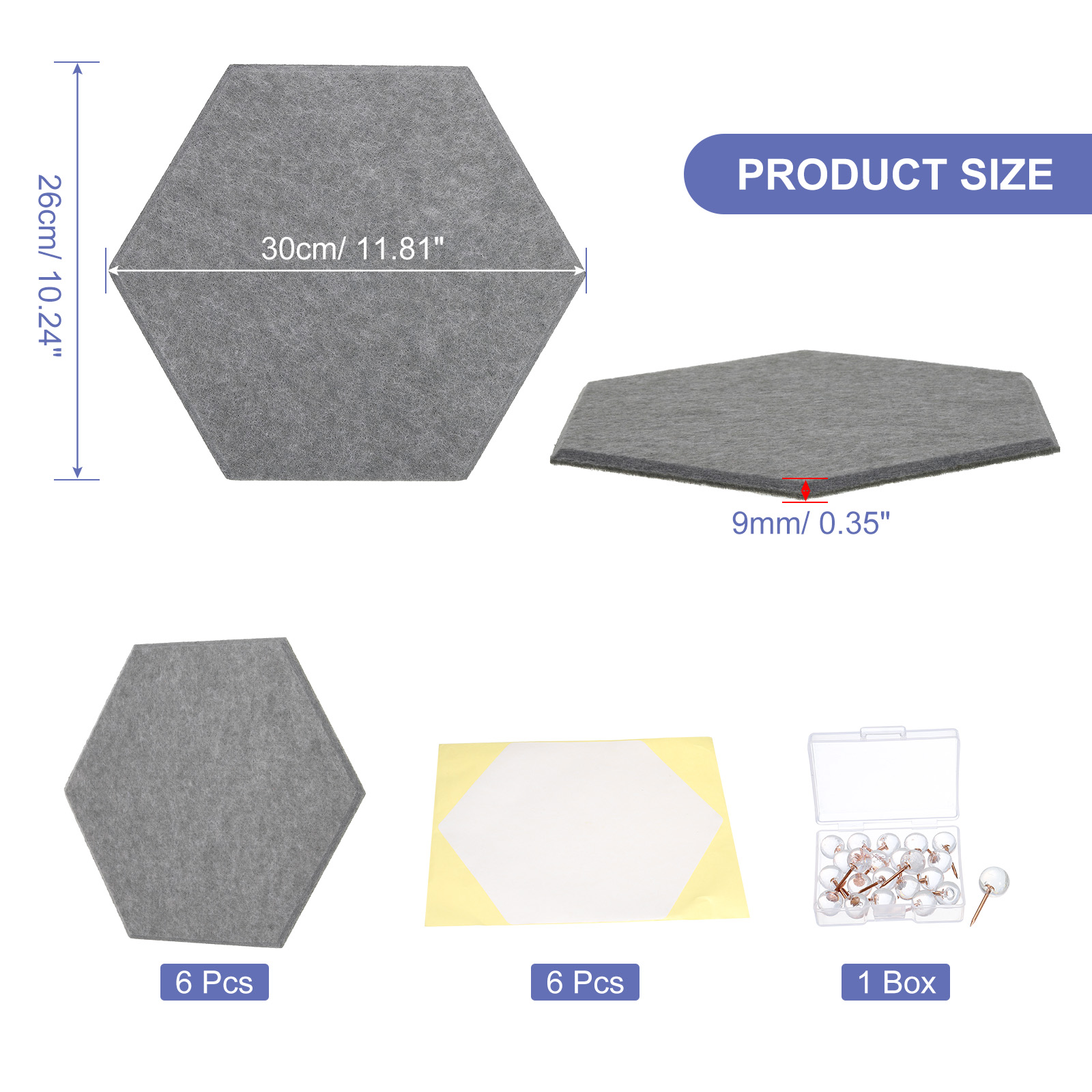6Pc 30x26cm Felt Bulletin Boar - Office Furniture Online 评论和价格