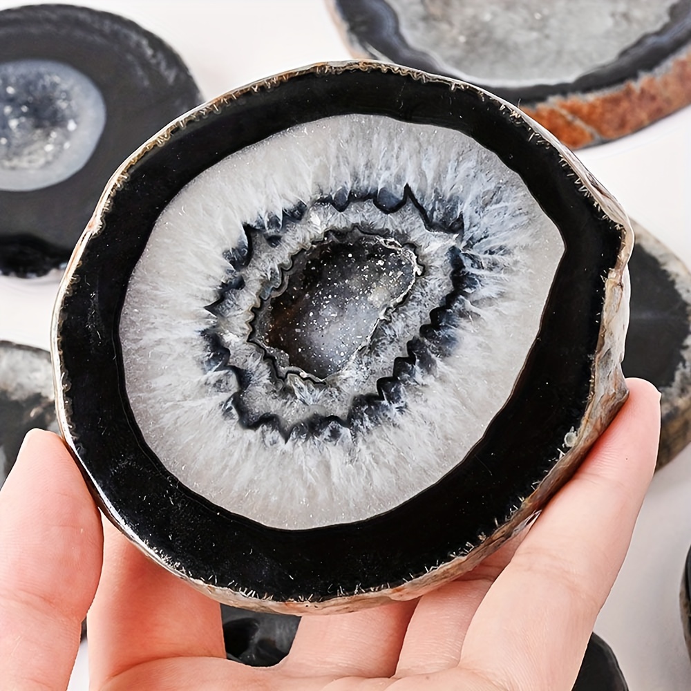 1pc Natural Black Agate Geode  - Office Furniture Equipment 评论和价格