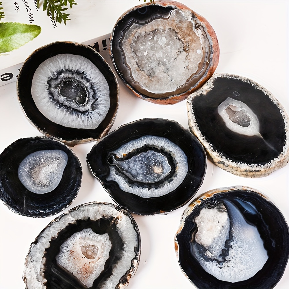 1pc Natural Black Agate Geode  - Office Furniture Equipment 评论和价格