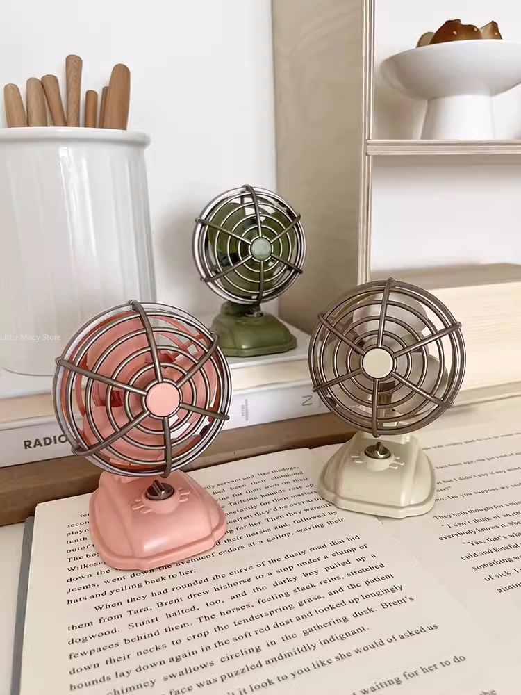Retro Desktop Small Fan USB Ch - Office Furniture Equipment 评论和价格